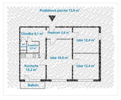 Eladó 3 szobás lakás, 3 szobás lakás, Rezedová, Bratislava - Ružinov, 