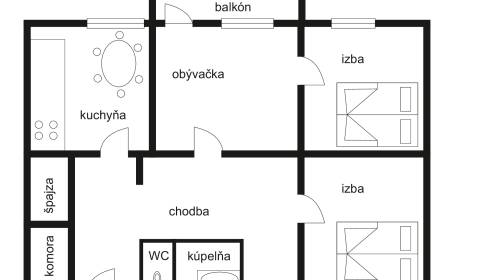 Eladó 3 szobás lakás, 3 szobás lakás, Horný rad, Myjava, Szlovákia