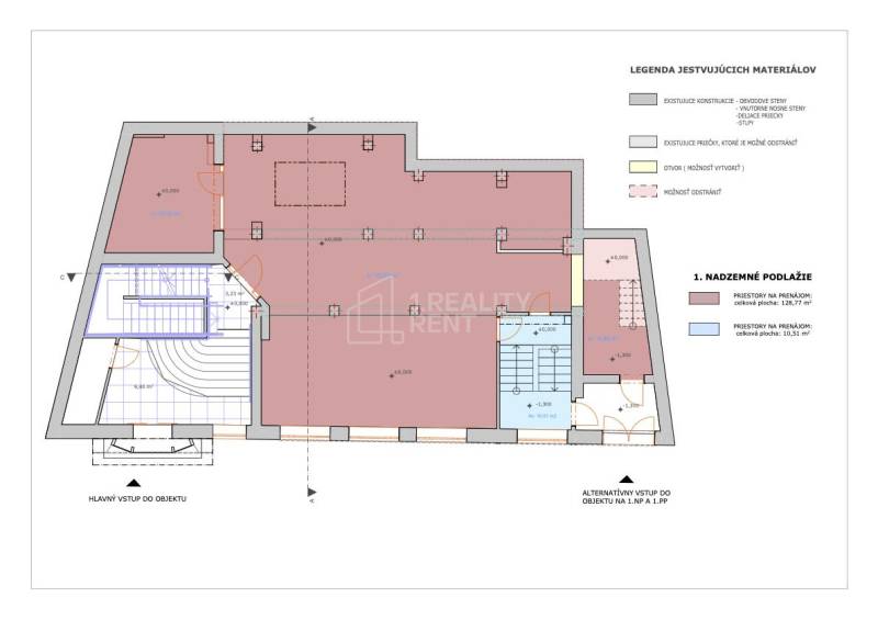 Obchodný priestor prízemie 129 m²